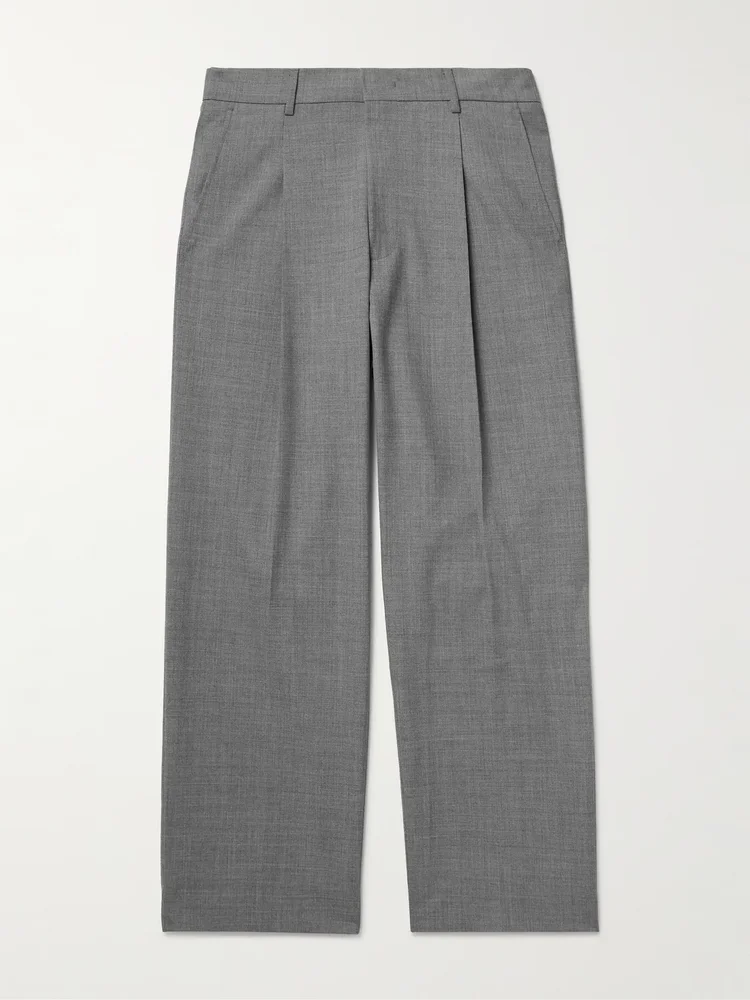 Kay 10037 Wide-Leg Pleated Woven Trousers