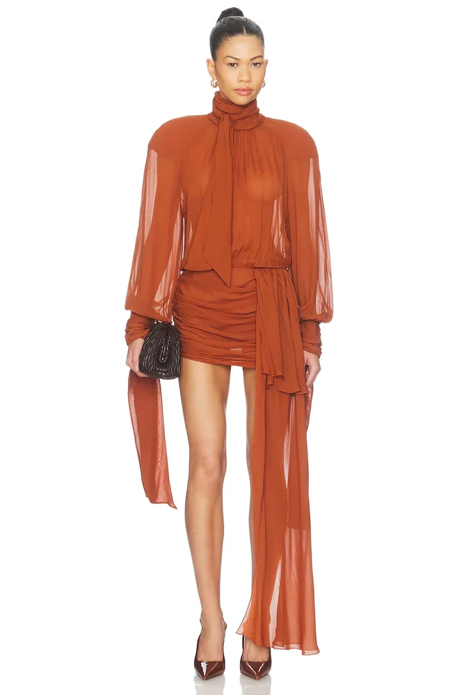 Bow Neck Mini Dress