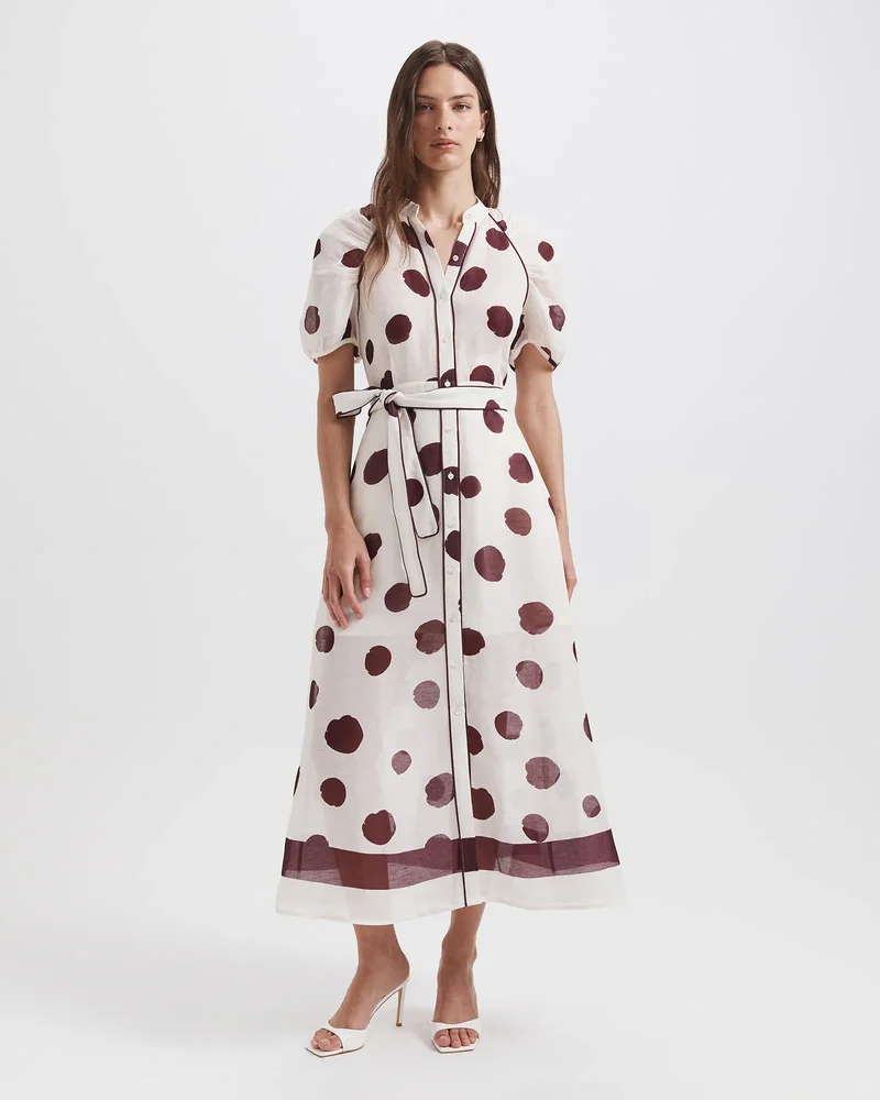 Dolcetto Silk Linen Midi Dress