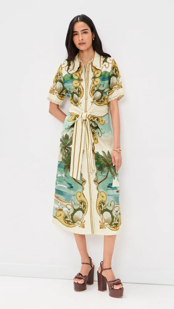 Royal Sea Multicolor Midi Dress
