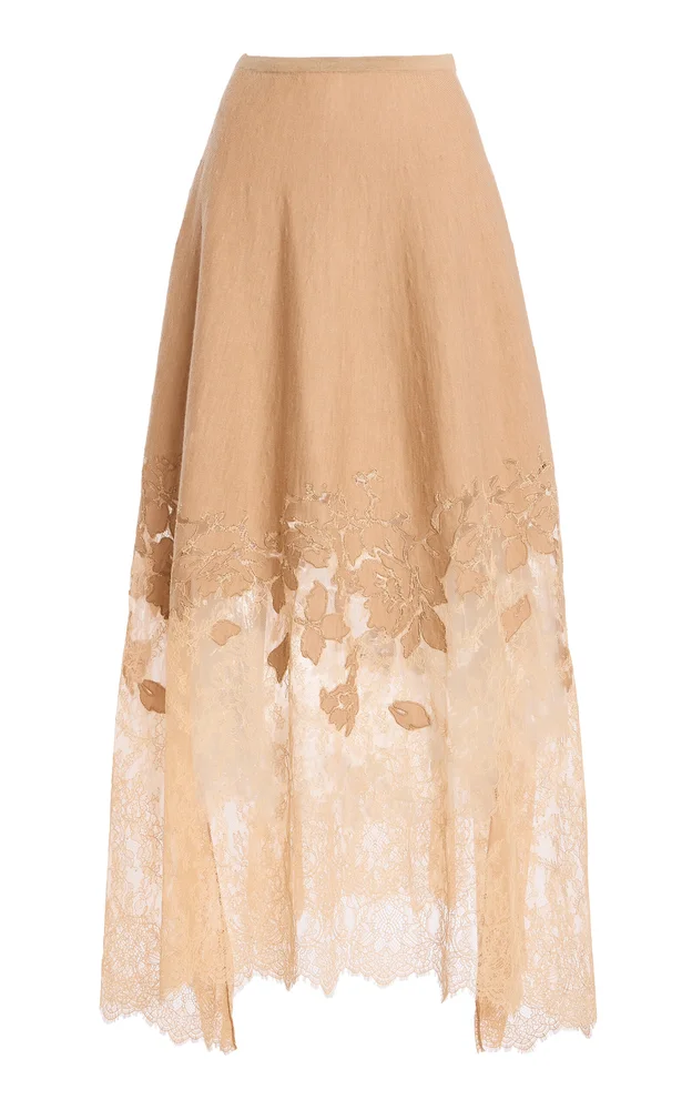 Josina Merino Wool Lace Maxi Skirt
