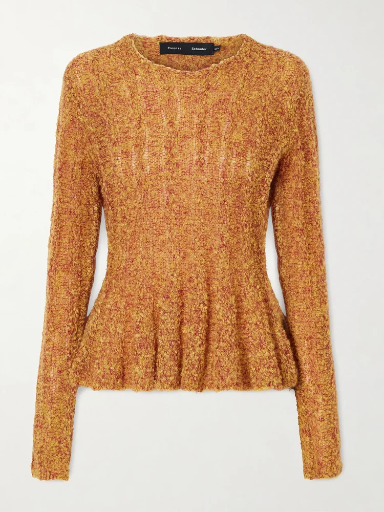 Joelle cable-knit mohair-blend sweater