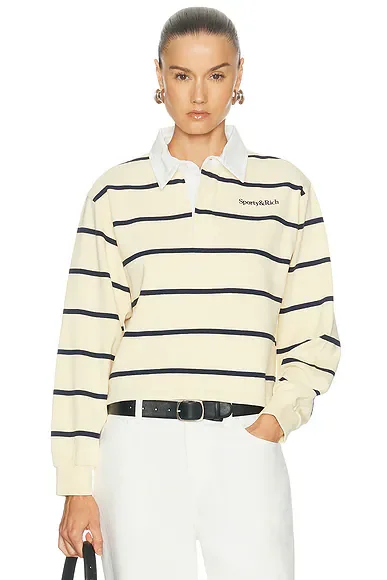 Serif Logo Rugby Polo Sweatshirt