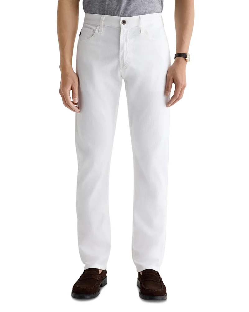 Everett 32" Slim Straight Fit Linen Pants in Pristine
