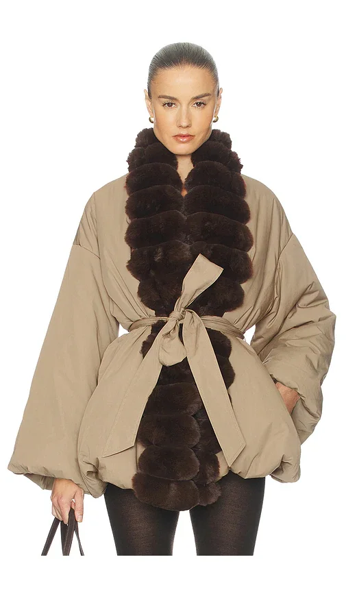 Animal Print Faux Fur Coat w/ Tags