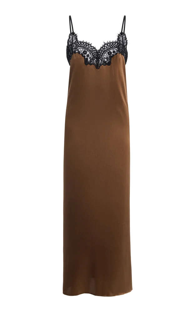 Lace Silk Satin Slip Dress