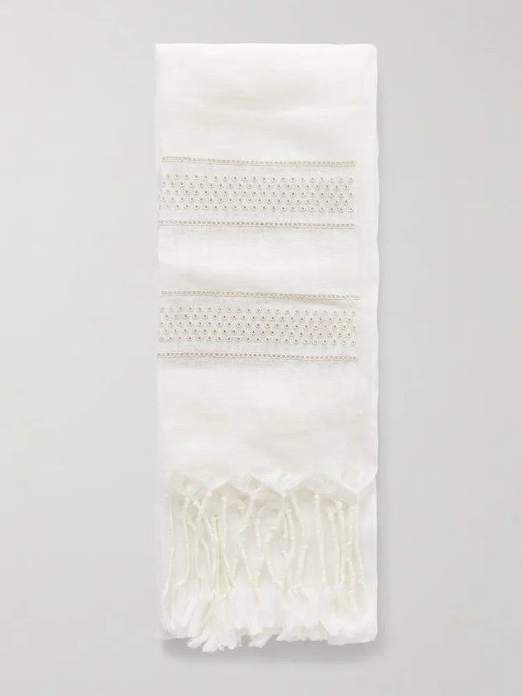 striped linen scarf