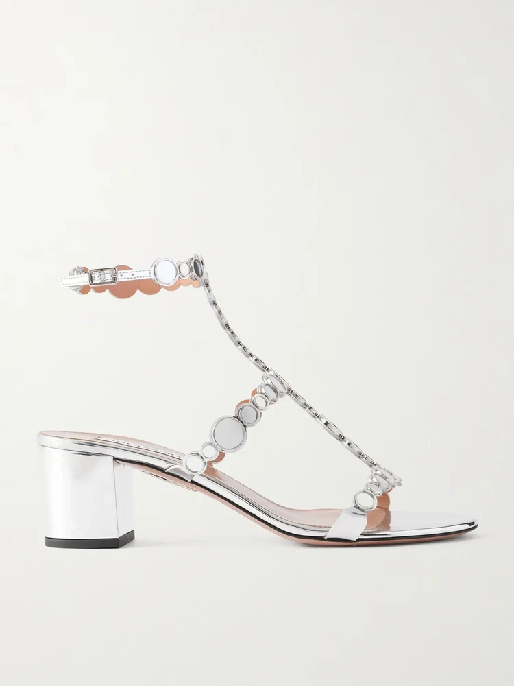 Afterglow 50 metallic leather sandals
