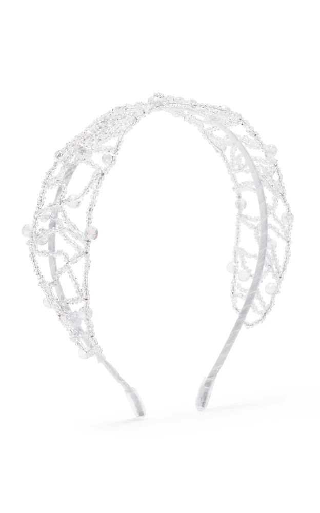 Crystal-Embellished Satin Headband
