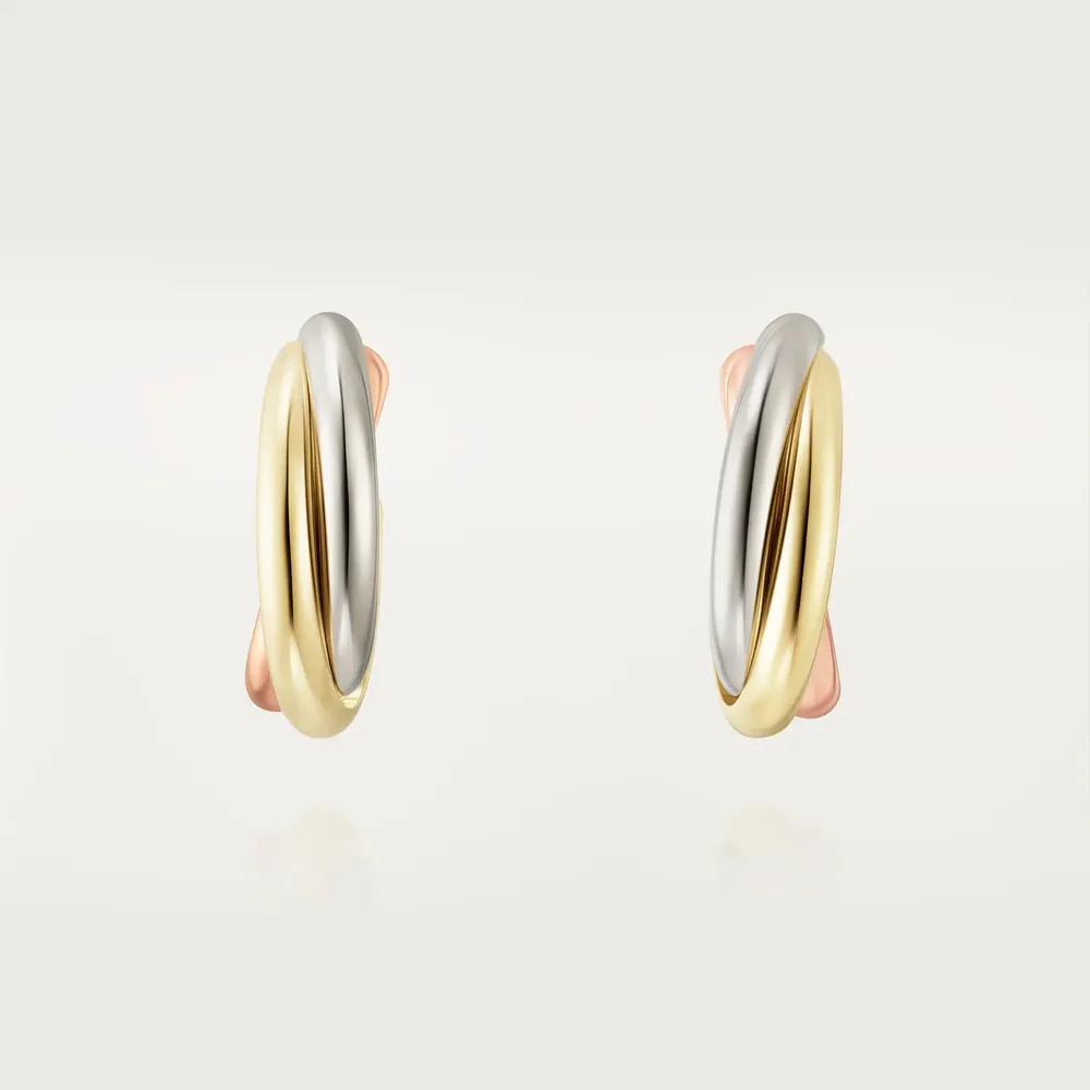 Trinity Earrings, Three Golds