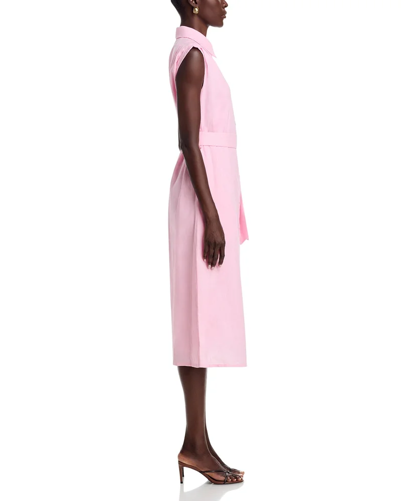 Sleeveless Belted Shirt Dress