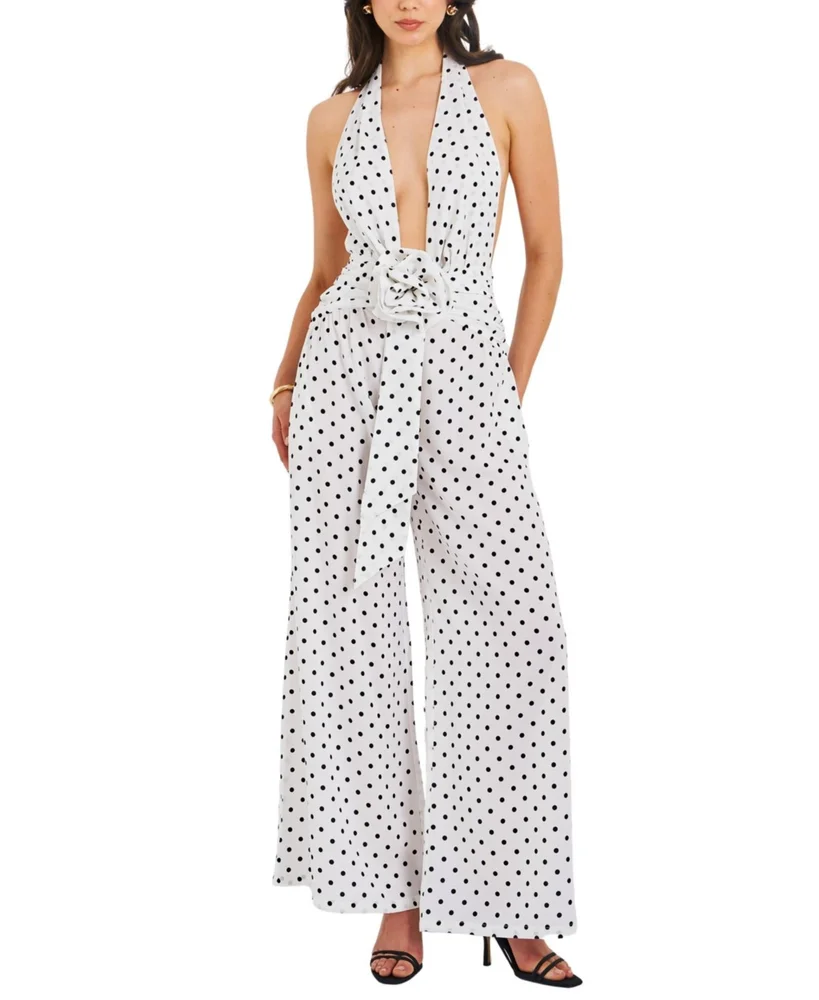 Orianna Polka Dots Halter Jumpsuit
