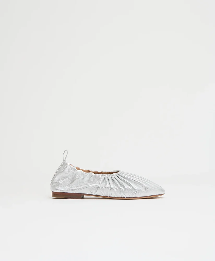 Ruched Ballerina - Crinkled Silver