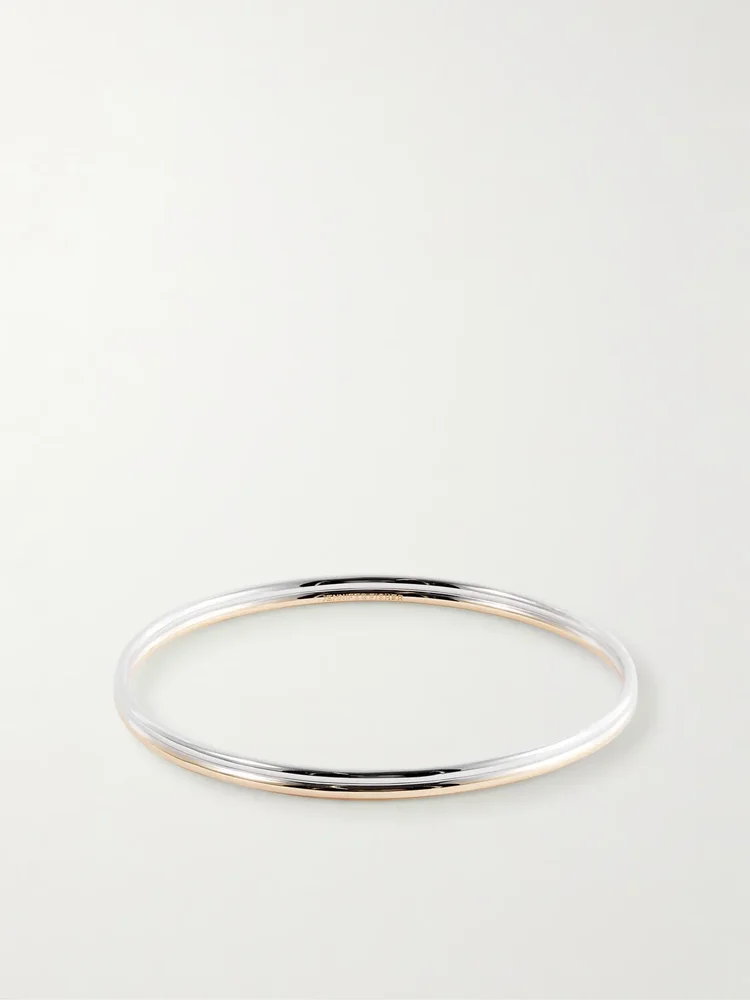 Thread gold and silver-tone bangle