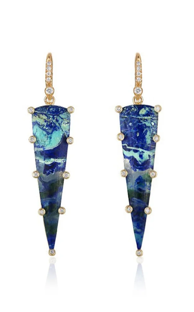 Dagger 14K Yellow Gold Multi-Stone Earrings