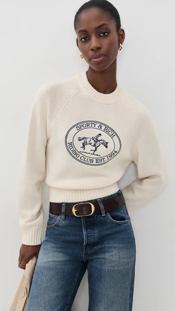 Riding Club Knitted Boxy Wool Sweater
