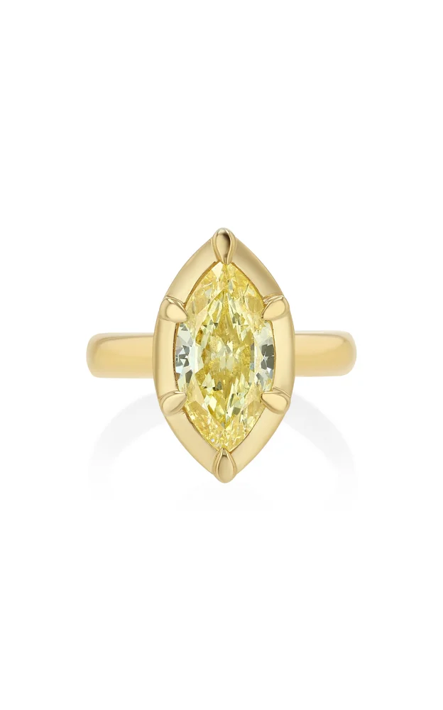 Mega Marquise Pinky Ring in Yellow Diamond