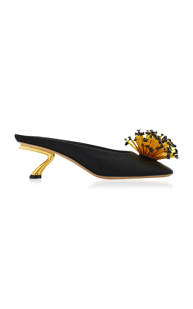 Safi 55 Embellished Satin Mules