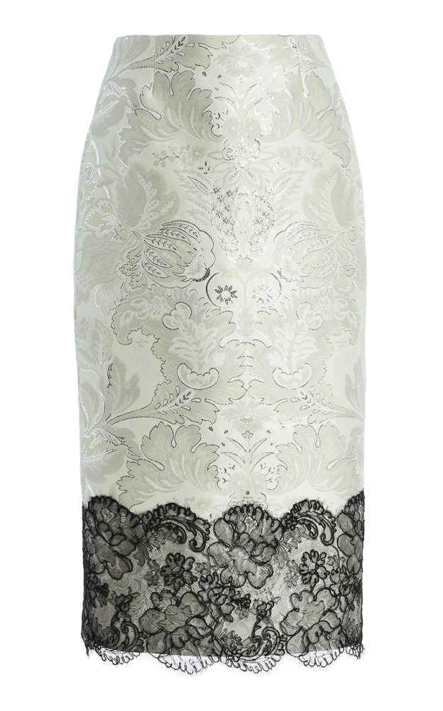 Beata Jacquard Lace Midi Skirt