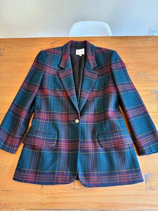 Plaid Wool Blazer