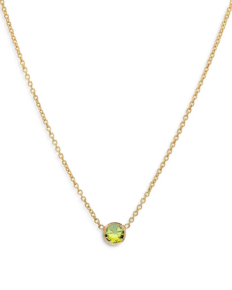 14k Gold Birthstone Bezel Necklace