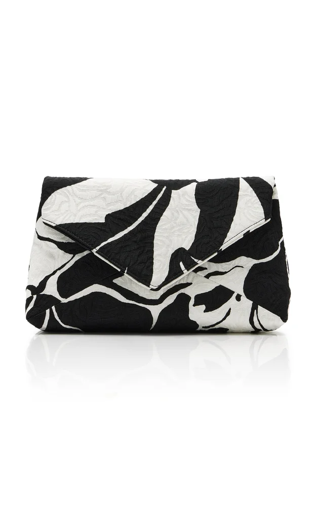 Printed Cotton-Blend Envelope Clutch