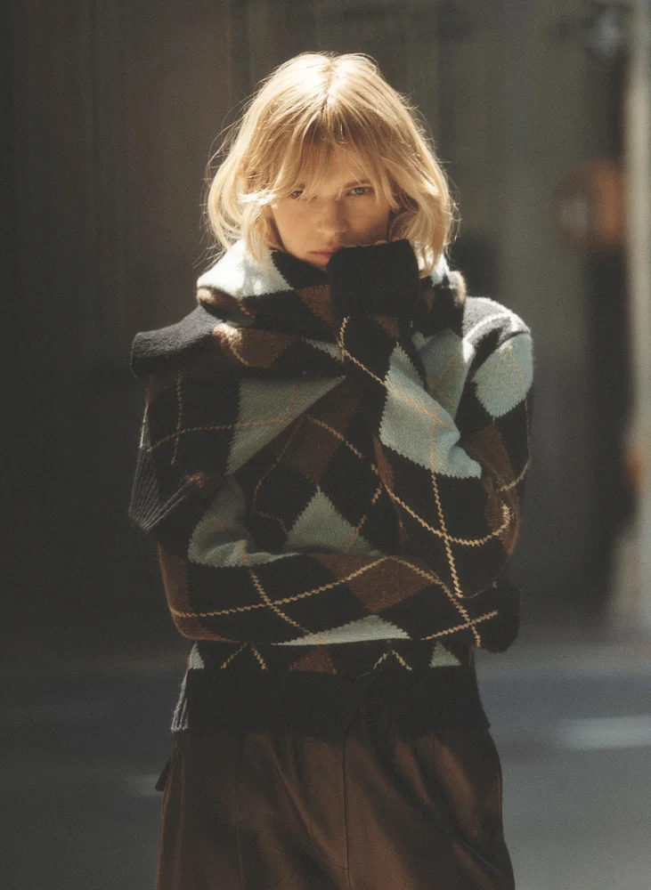 Lennon Argyle Polo Sweater