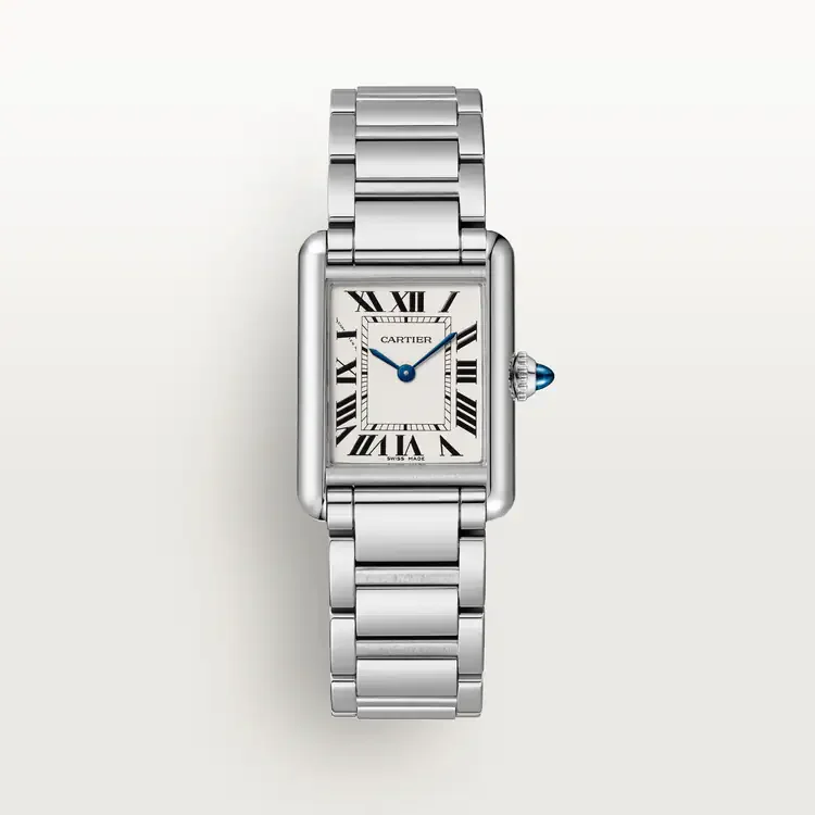 Tank Must de Cartier Watch, Small Model, Quartz, Steel Bracelet (WSTA0107)