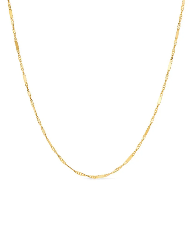 Solid Yellow Gold Singapore Chain Necklace