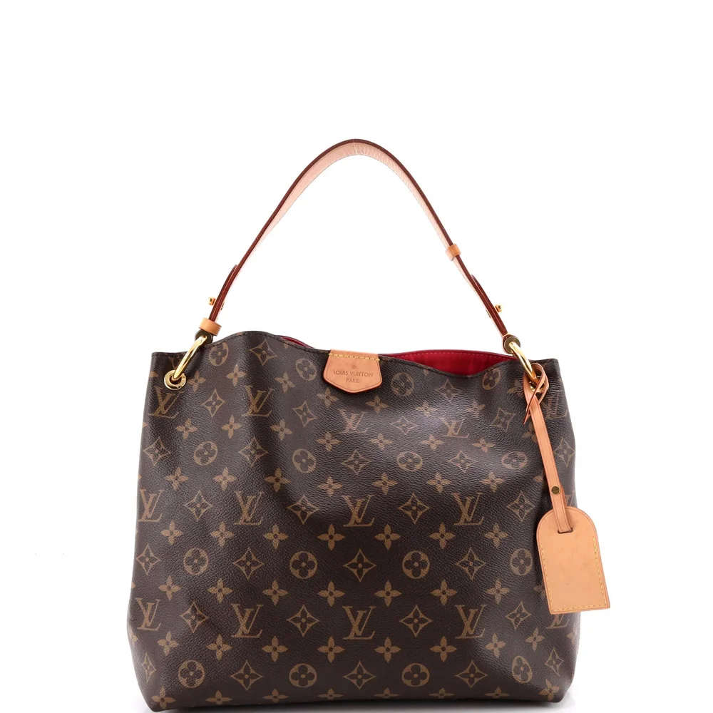 Graceful Handbag Monogram Canvas PM, Brown