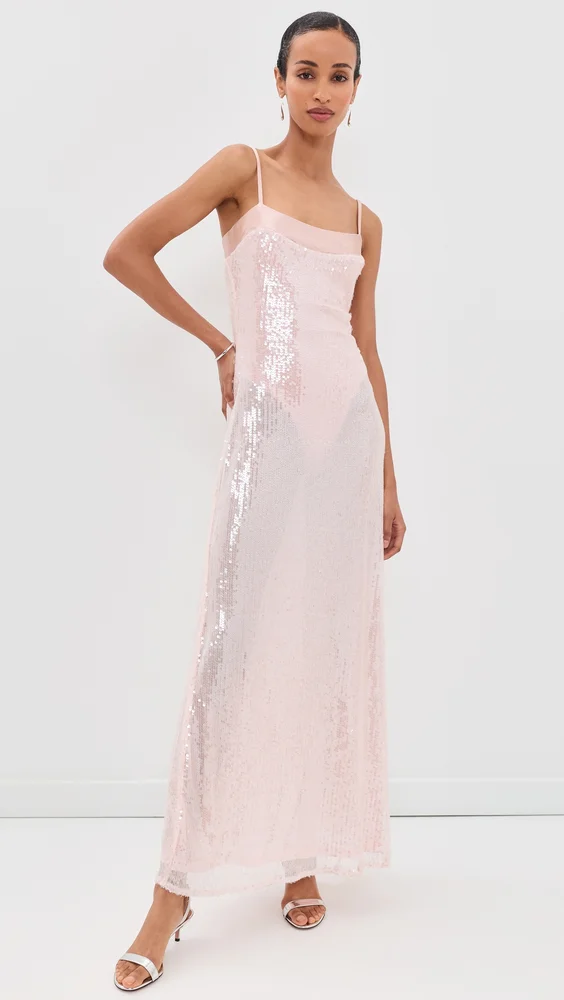 Illiana Sequin Bodysuit Maxi Dress