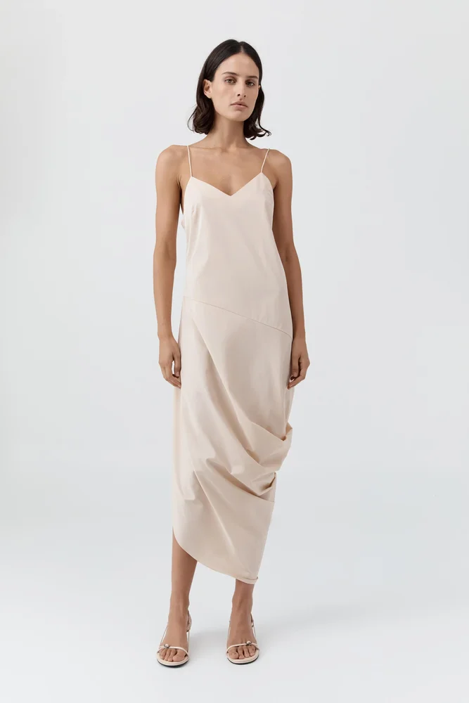 Paper Taffeta Drape Dress - Pink Salt