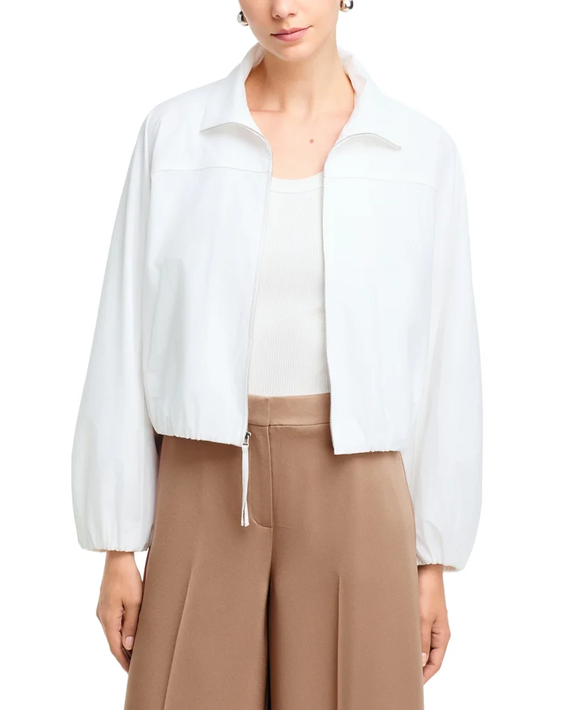 Spread Collar Zip Front Jacket