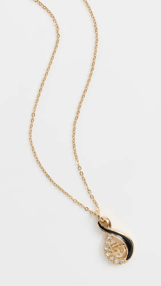Dior Gold Crystal CD Necklace