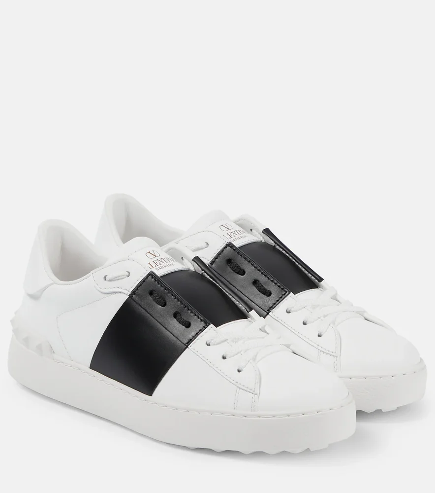 Open Leather Sneakers (White)