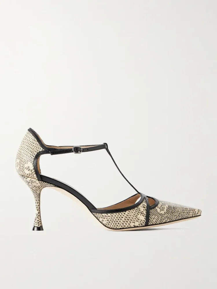 Gish 70 lizard-effect leather pumps