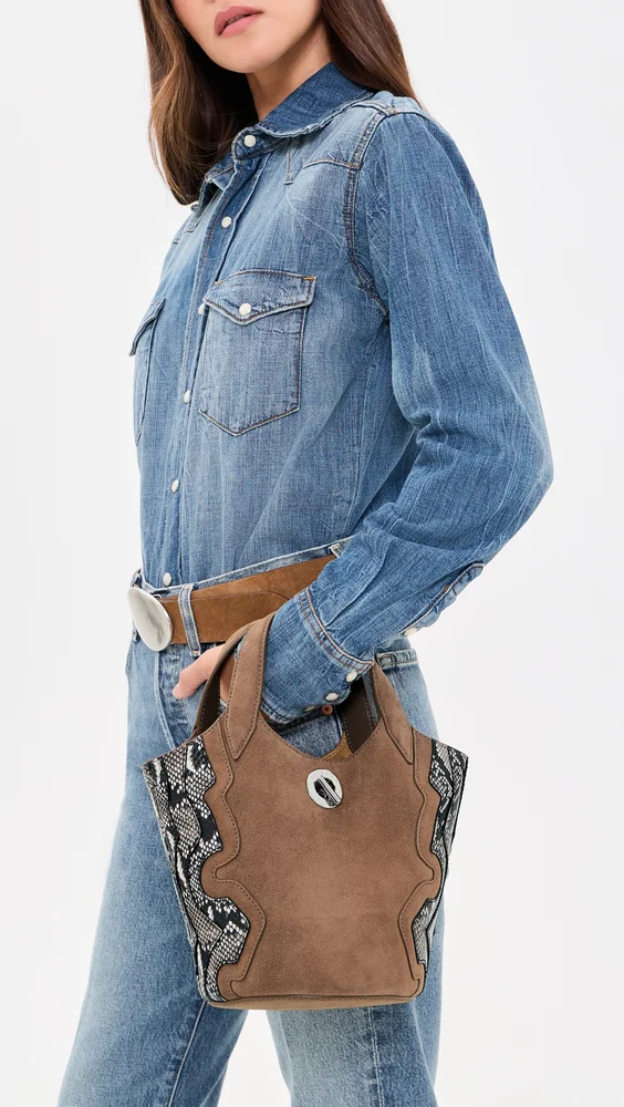 Snake Embossed Anchor Bag