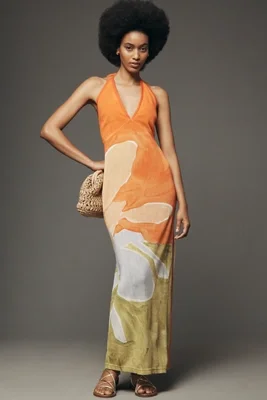 Significant Other Lulu Cotton Halter Maxi Dress