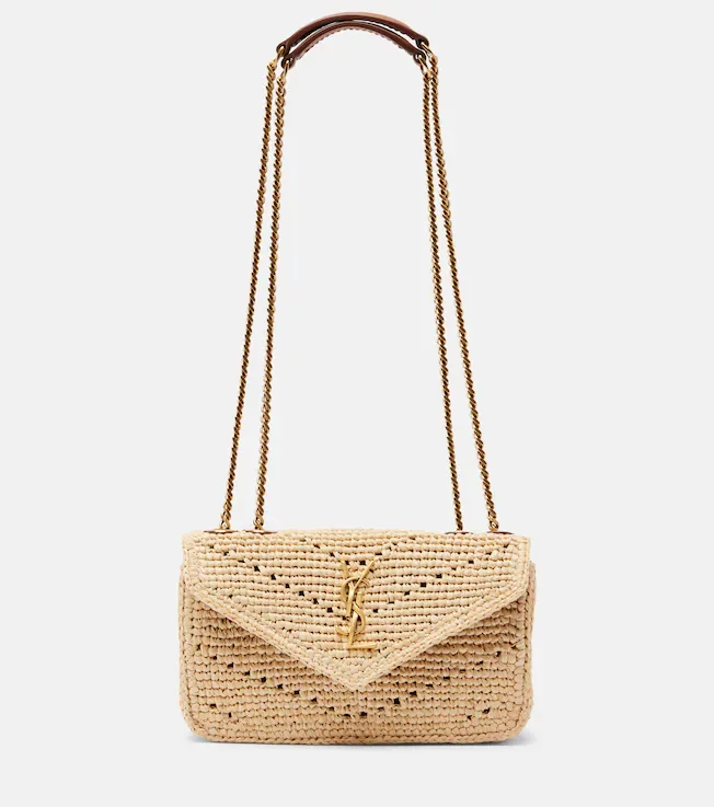 Loulou Mini raffia shoulder bag