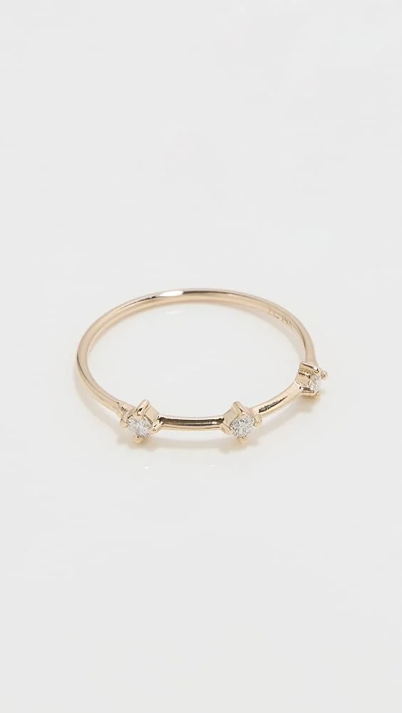 14k Gold Diamond Dash Ring