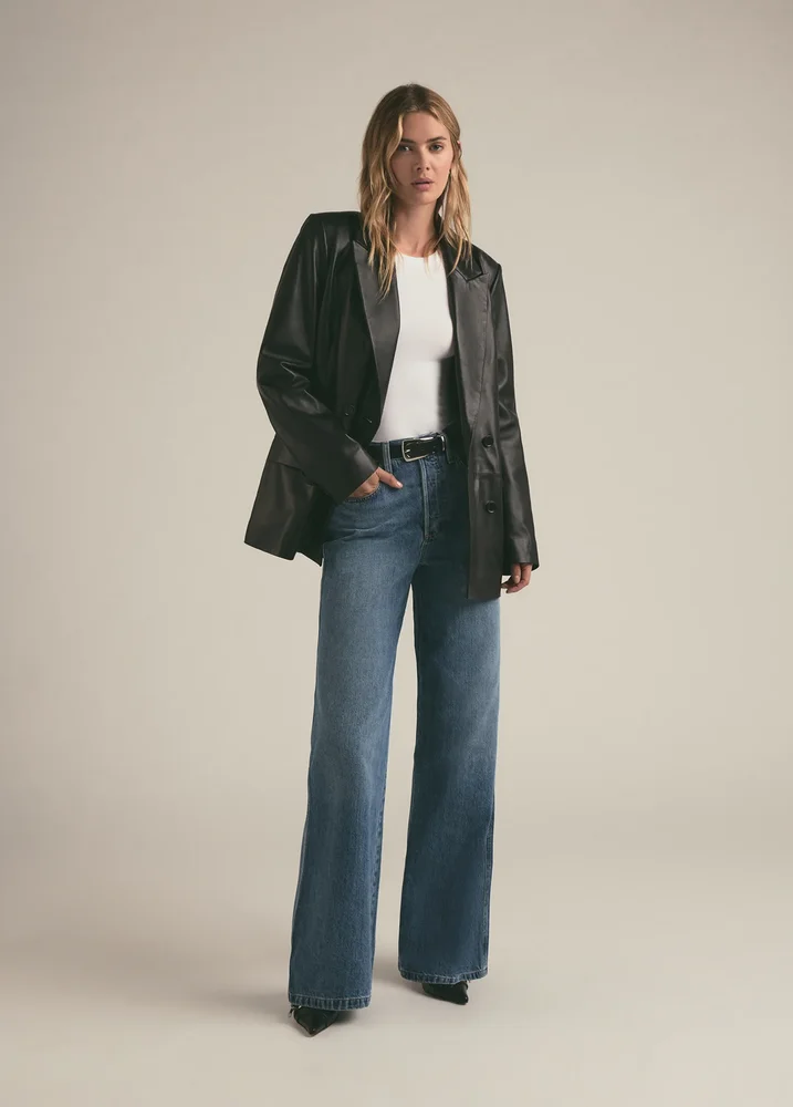 The Agnes Leather Blazer