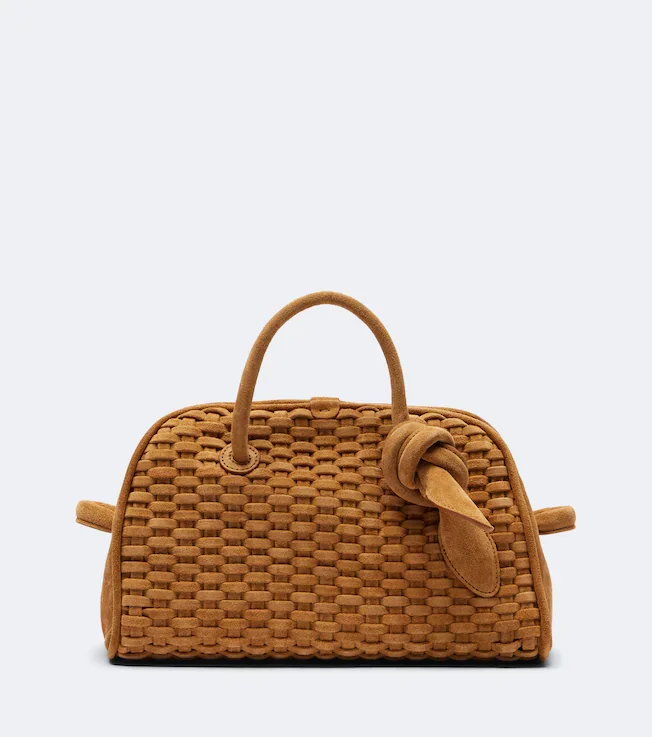 Turismo Small woven suede bowling bag