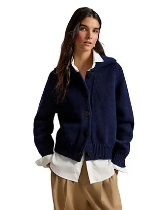 Cotton Blend Buttoned Cardigan