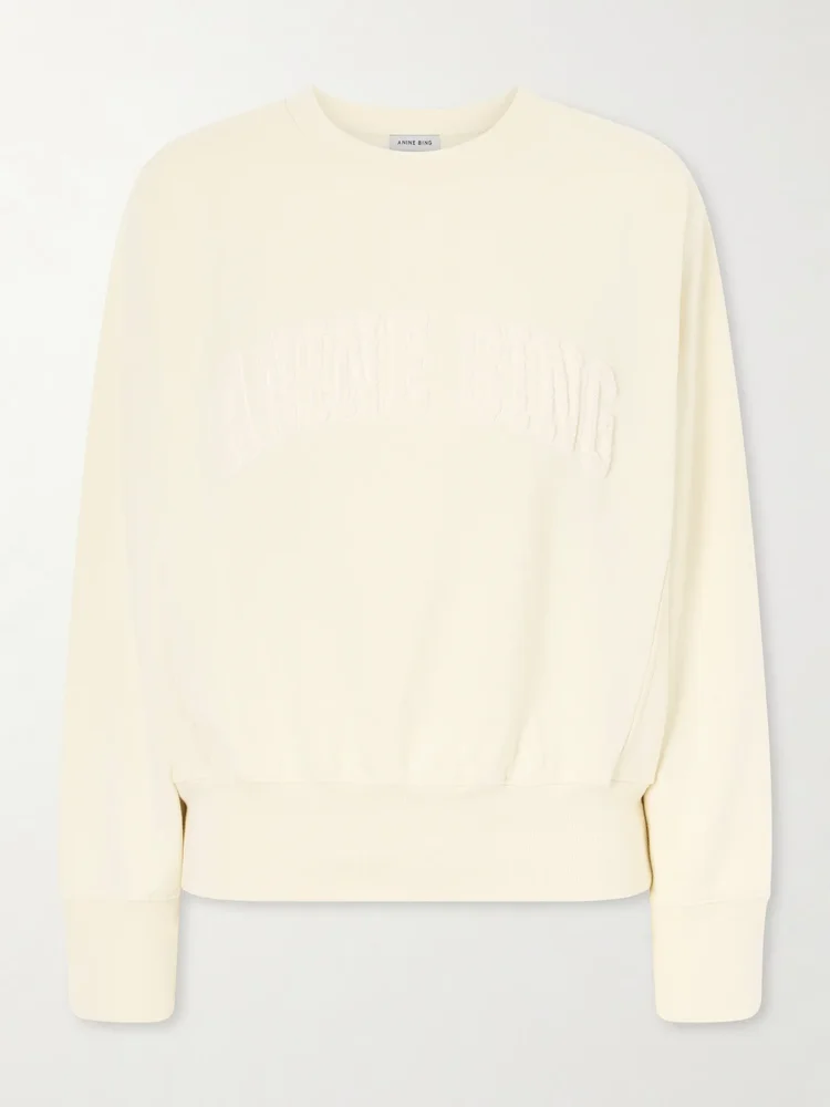 Appliquéd cotton-fleece sweatshirt