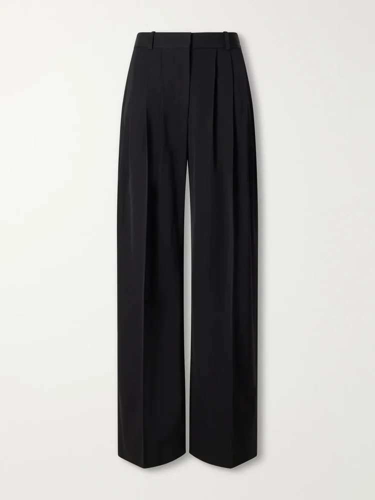 daniela wool twill wide leg pants
