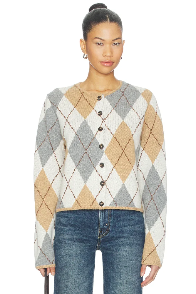 Aggie Merino Argyle Cardigan
