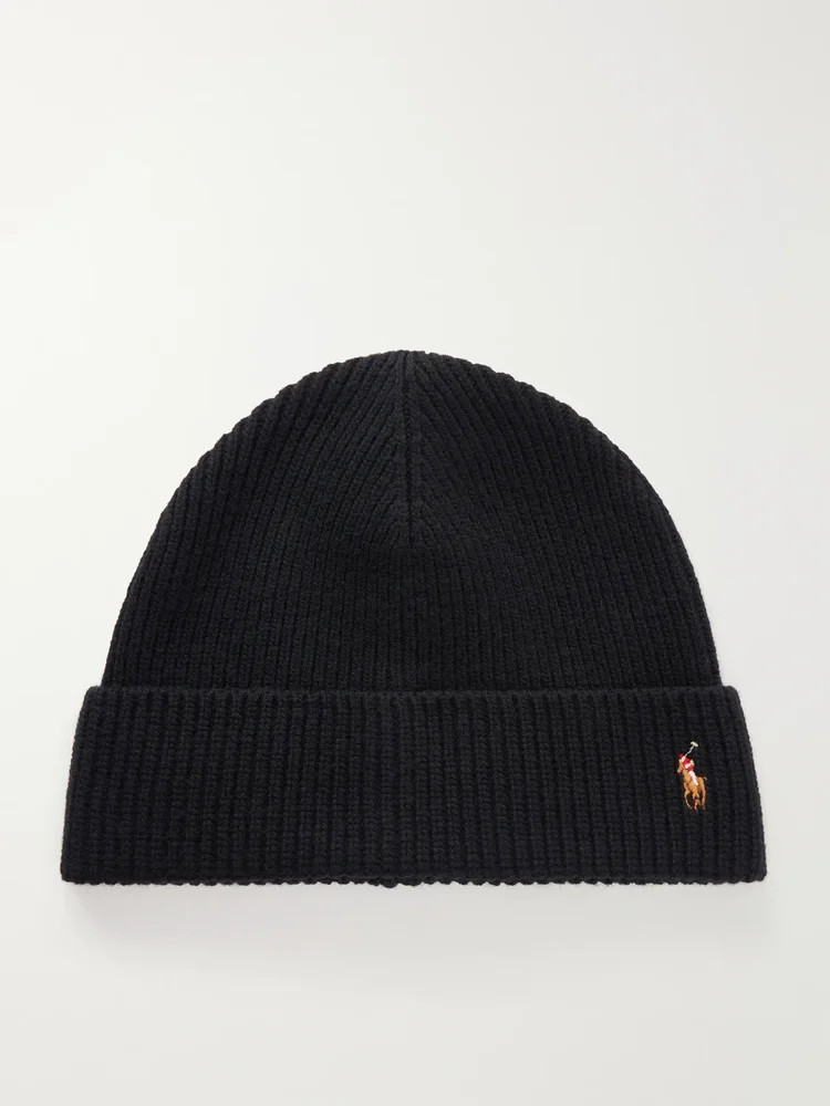 Logo-Embroidered Wool-Blend Beanie