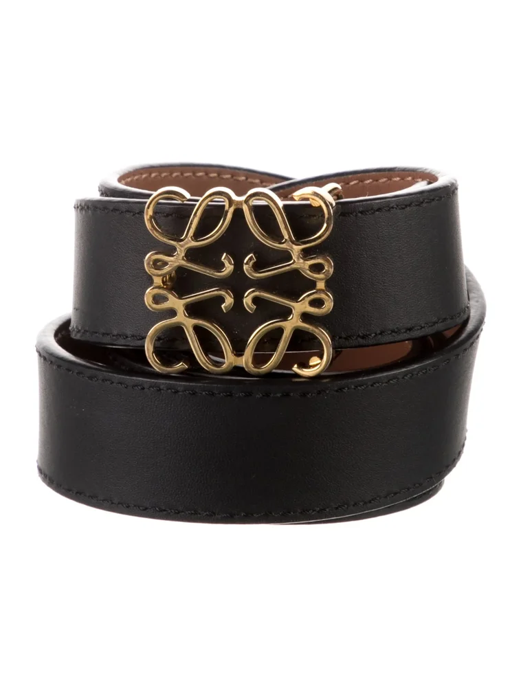 Anagram Leather Waist Belt (Black)
