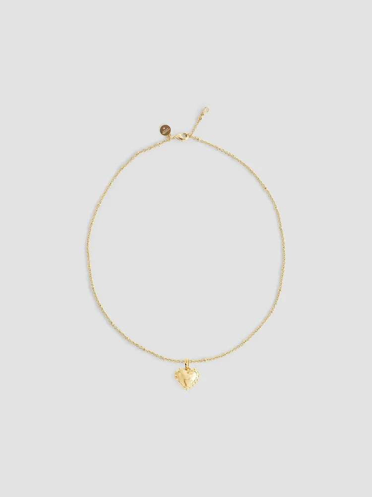 Heart 18K-Gold-Plated Small Heart Locket Necklace