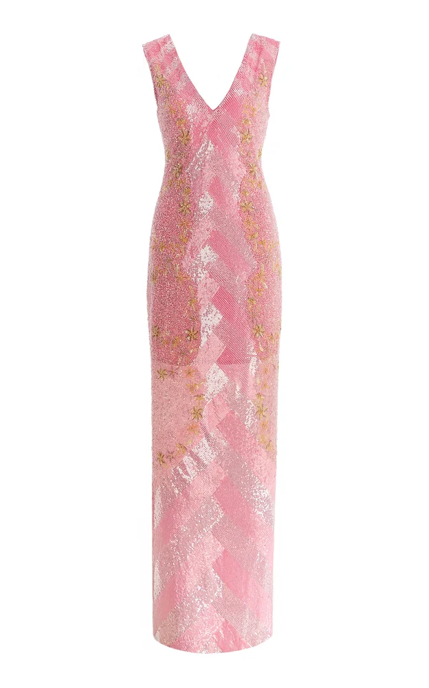 Petal Panorama Embellished Maxi Dress
